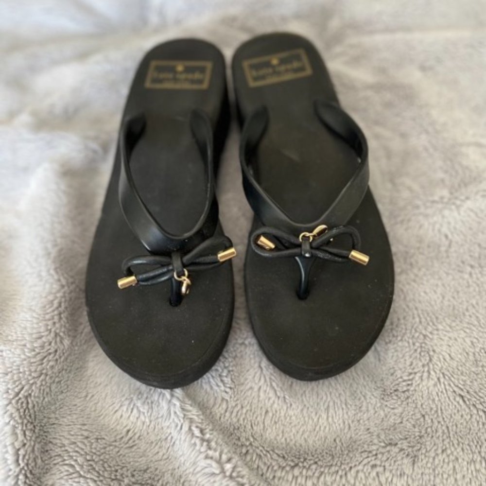 Kate Spade Wedge Sandals Black Size 6